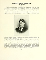 Clarence Hovey Robertson portrait and biography in Purdue Debris, 1897