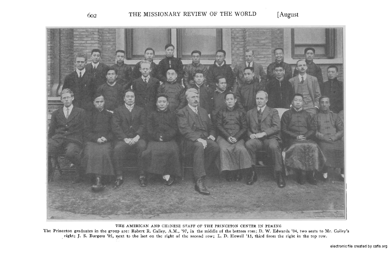 American and Chinese staff of the Princeton Center in Peking, Missionary Review of the World, 1916
